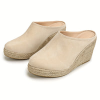 Chic Espadrille Wedge Sandals for Women - Comfortable Closed Toe Design, Easy Slip-On Access, Ideal for Casual Summer Wear & Stylish Outfits