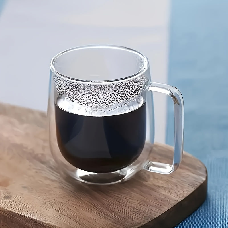 4pcs Set 350ml/11.84oz, With Lid And Spoon, Double-layer Glass Coffee Cup, Insulated Glass Coffee Cup, Set Of 4 Coffee Cups, Latte Coffee Cup, Americano, Cappuccino, Tea Bag, Transparent Glass