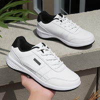 [Lightweight Running Shoes] VanWeir Men's Lightweight Running Shoes | Navy Blue & White, Stability Lace-Up Sneakers with MD/TPR Sole, Breathable Fabric Lining for Outdoor Sports, Hiking & Casual Wear