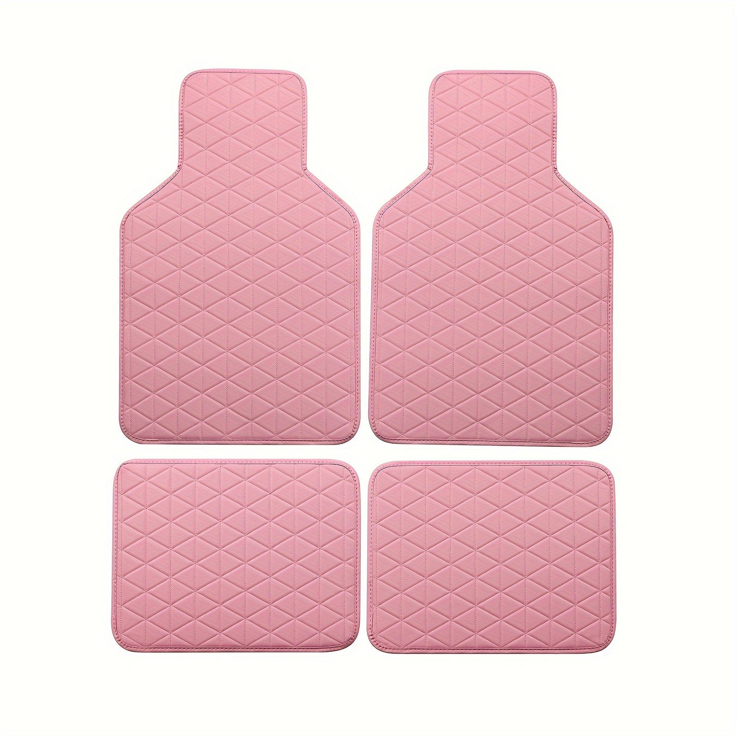 4pcs Car Floor Mats Waterproof PU Leather Universal Car Mats, Simple Design for Men And Women Car Interior Accessories