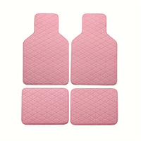 4pcs Car Floor Mats Waterproof PU Leather Universal Car Mats, Simple Design for Men And Women Car Interior Accessories