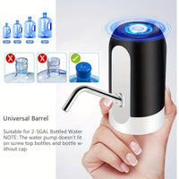 [Sanhao Electric Pump] Sanhao 1pc Electric Water Jug Pump - USB Rechargeable Automatic Drinking Water Dispenser for 3-5 Gallon Bottles - Portable Insert Mount with Built-in Lithium Battery for Camping, Sleek Design, Transpare