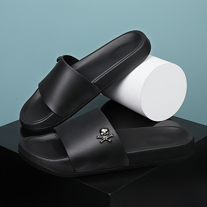 Men's Solid Colour Simple Style Open Toe Breathable Slippers, Comfy Non Slip Casual Soft Sole Slides, Men's Footwear