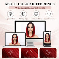 14-Inch Straight Synthetic Bob Wig with Ombre Effect - Black to Red, Heat-Resistant Fiber, Daily Cosplay & Party Style, High-Density Rose Net, Perfect for Women, Party Hair Accessory | Stylish Hairpiece | Heatresistant Fiber,