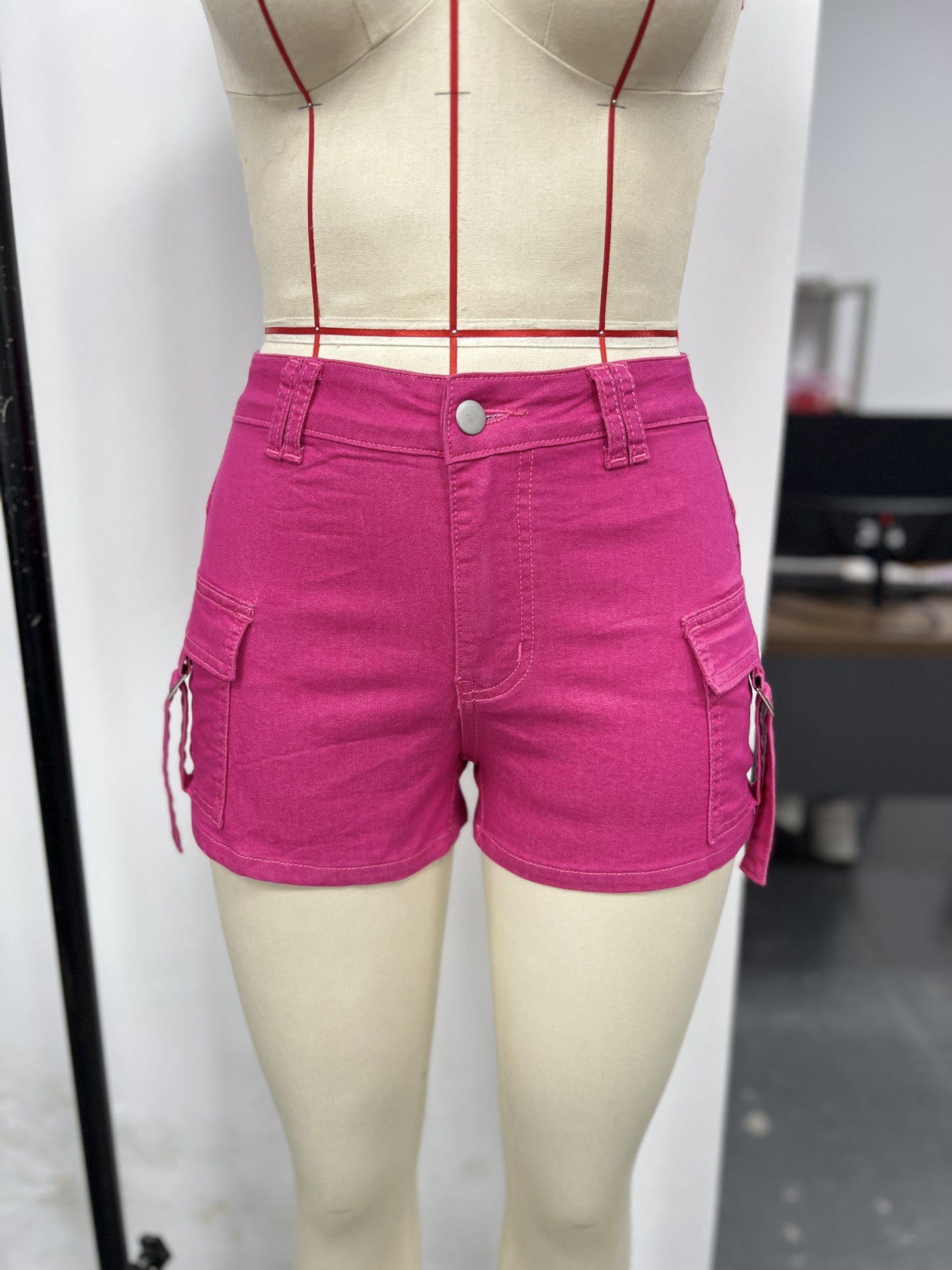 Stretchy Comfort Fit Grey Denim Shorts - High-Waisted, Side Flap Pocket, Casual, Soft, Breathable, and Relaxed Fit - Women's Fashionable Denim Jeans & Clothing for Everyday Wear