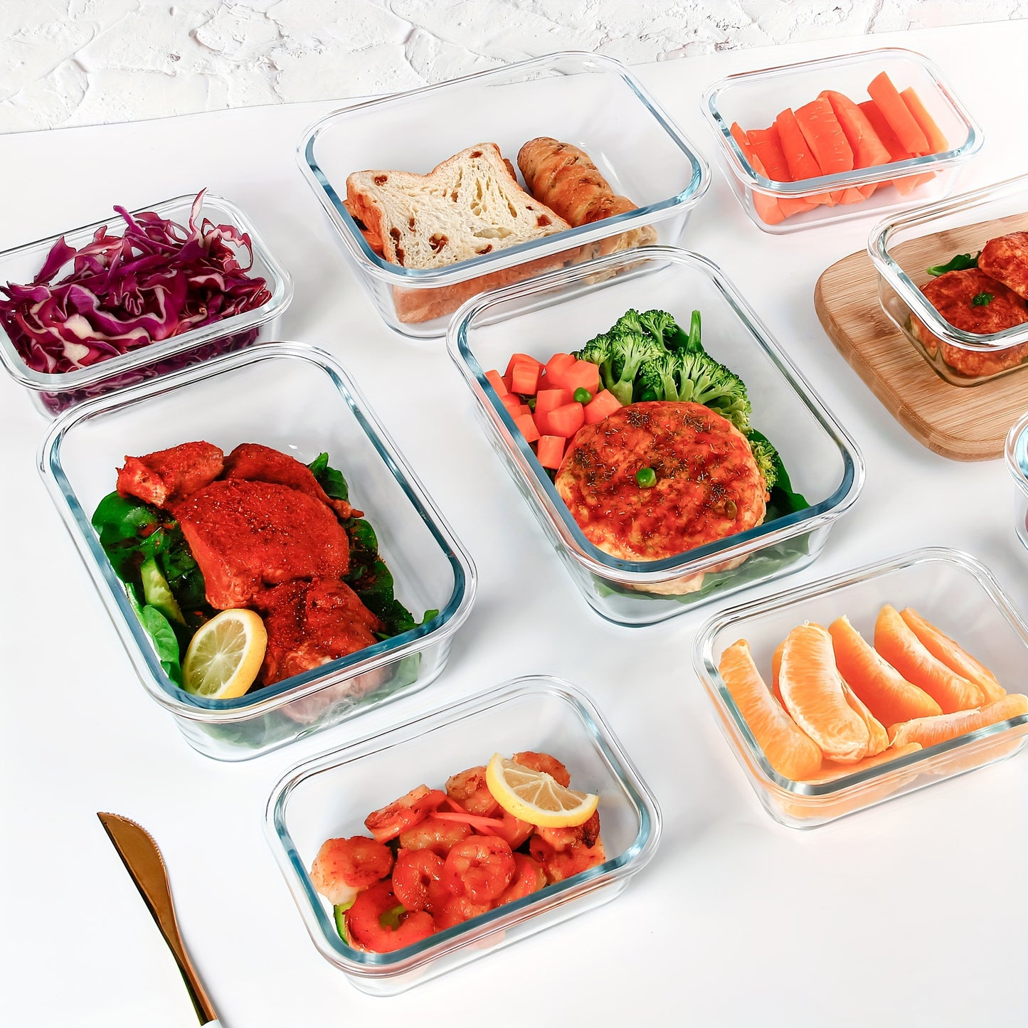 10-PACK Glass Meal Prep Containers Set, Food Storage Containers With Airtight Lids, Glass Lunch Boxes For Home Kitchen Office Lunch