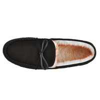 Plus Size Men's Solid Colour Slip On Loafer Shoes With Warm Plush Lining, Comfy Non Slip Rubber Sole Durable Home Shoes, Men's Footwear