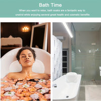 Non-Slip Bath Pillow for Head, Neck, and Back Support - 4D Air Mesh Soft Tub Pillow with 6 Suction Cups - Perfect for Spa Cushion and Tub Use - White