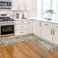 2pcs/set Sm:)e Flower Bird Leaves Kitchen Mats, Home Decor Low-Profile Kitchen Rugs For Floor - 17x29 Inches And 17x47 Inches