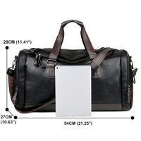 Men'S Genuine Travel Duffel Bag - Adjustable Shoulder Straps, Multiple Compartments, Durable & Stylish for Weekends, Trips & Daily Use (Black), Luggage for Travel, Secure Zipper Closure