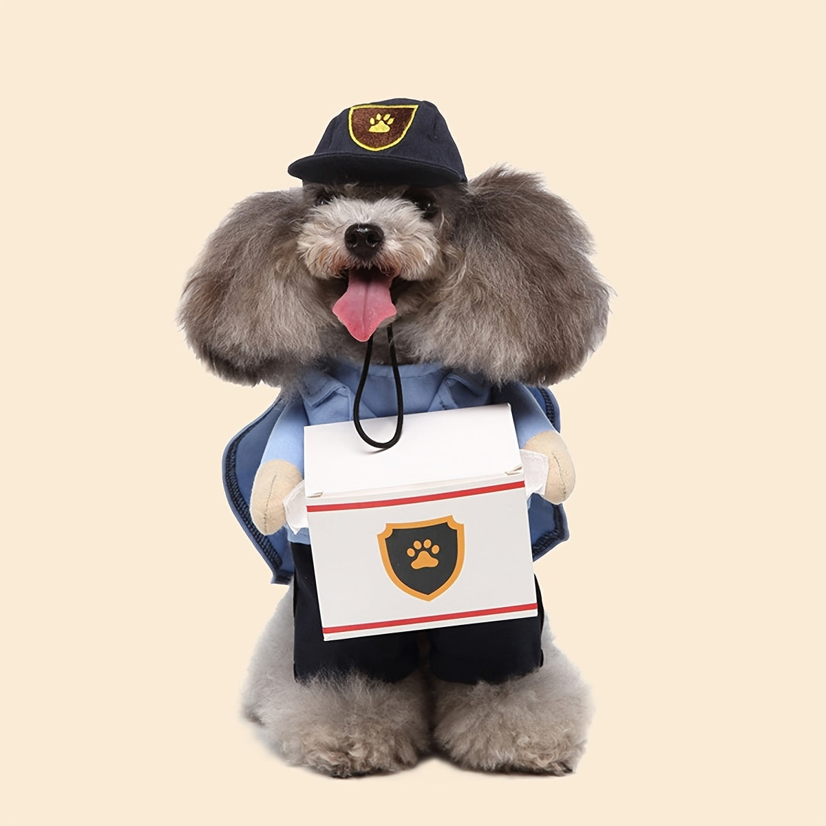 Halloween Pet Costume - Courier Cosplay Apparel With Hat For Small And Medium Dogs And Cats -  For Festivals And Parties - Perfect Gift for Pet Owners