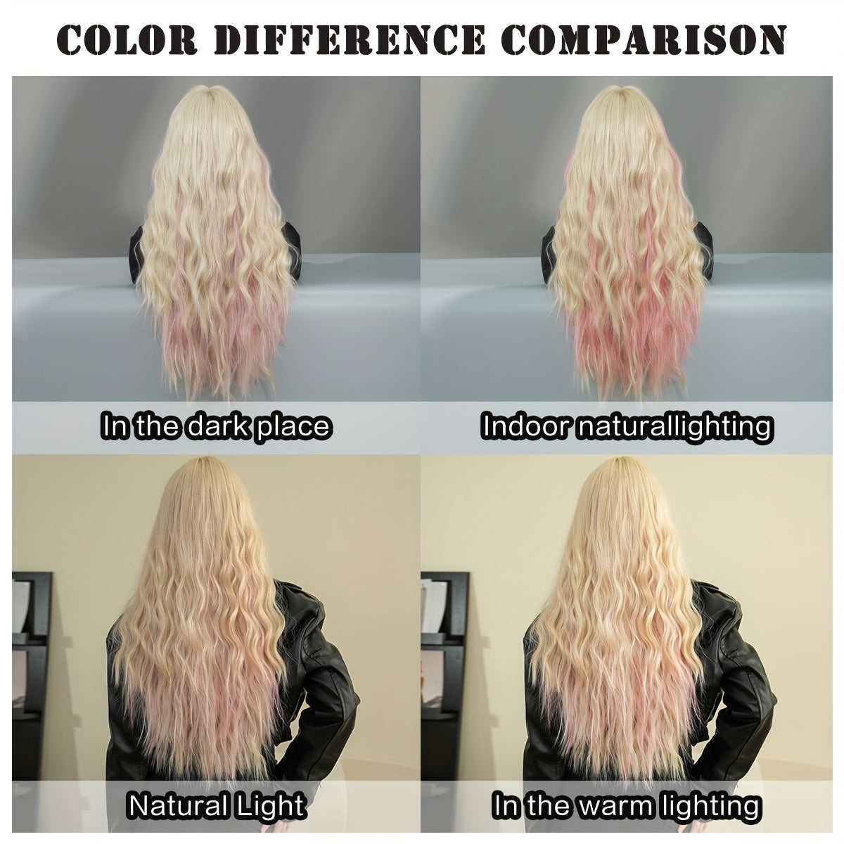 Highlight Long Curly Wavy Wig With Bangs Synthetic Wig Beginners Friendly Heat Resistant Elegant For Daily Use Wigs For Women