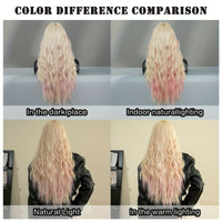 Highlight Long Curly Wavy Wig With Bangs Synthetic Wig Beginners Friendly Heat Resistant Elegant For Daily Use Wigs For Women