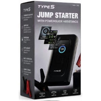 Type S Portable Jump Starter with PowerGuide Assistance, 1000 Peak Amps, USB Power Bank, Black