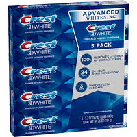 Crest 3D White Advanced Whitening Toothpaste, 5.2 oz (Pack of 5)