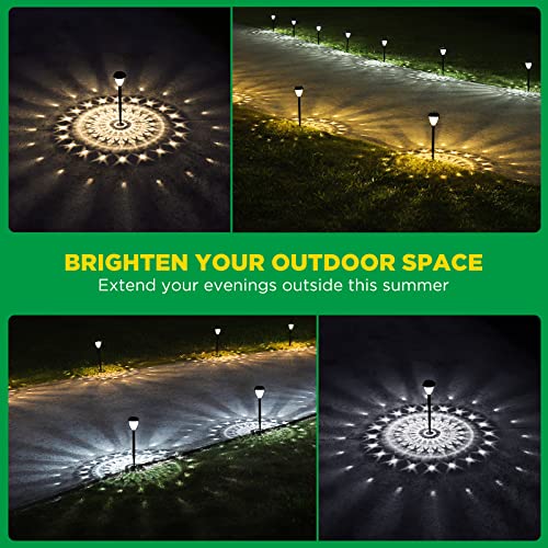 URAGO Super Bright Solar Lights, Waterproof 10 Pack, Dusk to Dawn Up to 12 Hrs Solar Powered Outdoor Pathway Garden Lights Auto On/Off, LED Landscape Lighting Decorative for Walkway Patio Yard