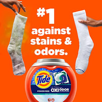 Tide Ultra OXI Power PODS with Odor Eliminators Laundry Detergent Pacs 63 Count For Visible and Invisible Dirt
