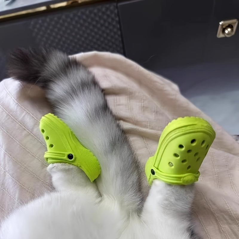 2pcs/set Pet Breathable And Comfortable Cat Shoes, Cute Puppy Sandals, Candy Color, Summer Outdoor Anti-slip, Anti-scratch, Durable Bite Dog Boots For Small Cats And Dogs Gifts Supplies