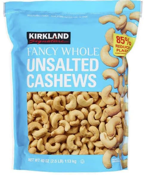 Kirkland Signature Unsalted Cashews, 2.5 Pound, 1 Pack