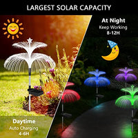 Weepong Solar Garden Lights 3 Pack New Upgraded Solar Outdoor Lights Waterproof 7 Color Changing Double Jellyfish and Star Solar Flower Lights for Christmas Outdoor Yard Garden Decor,Gifts for Women