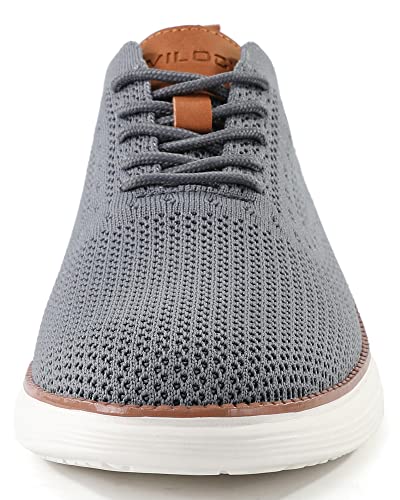 VILOCY Men's Dress Sneakers Oxfords Casual Business Shoes Lace Up Lightweight Walking Knit Mesh Fashion Sneakers Grey,EU43 VILOCY Men's Dress Sneakers Oxfords Casual Business Shoes Lace Up Lightweight Walking Knit Mesh Fashion Sneakers Grey,EU43