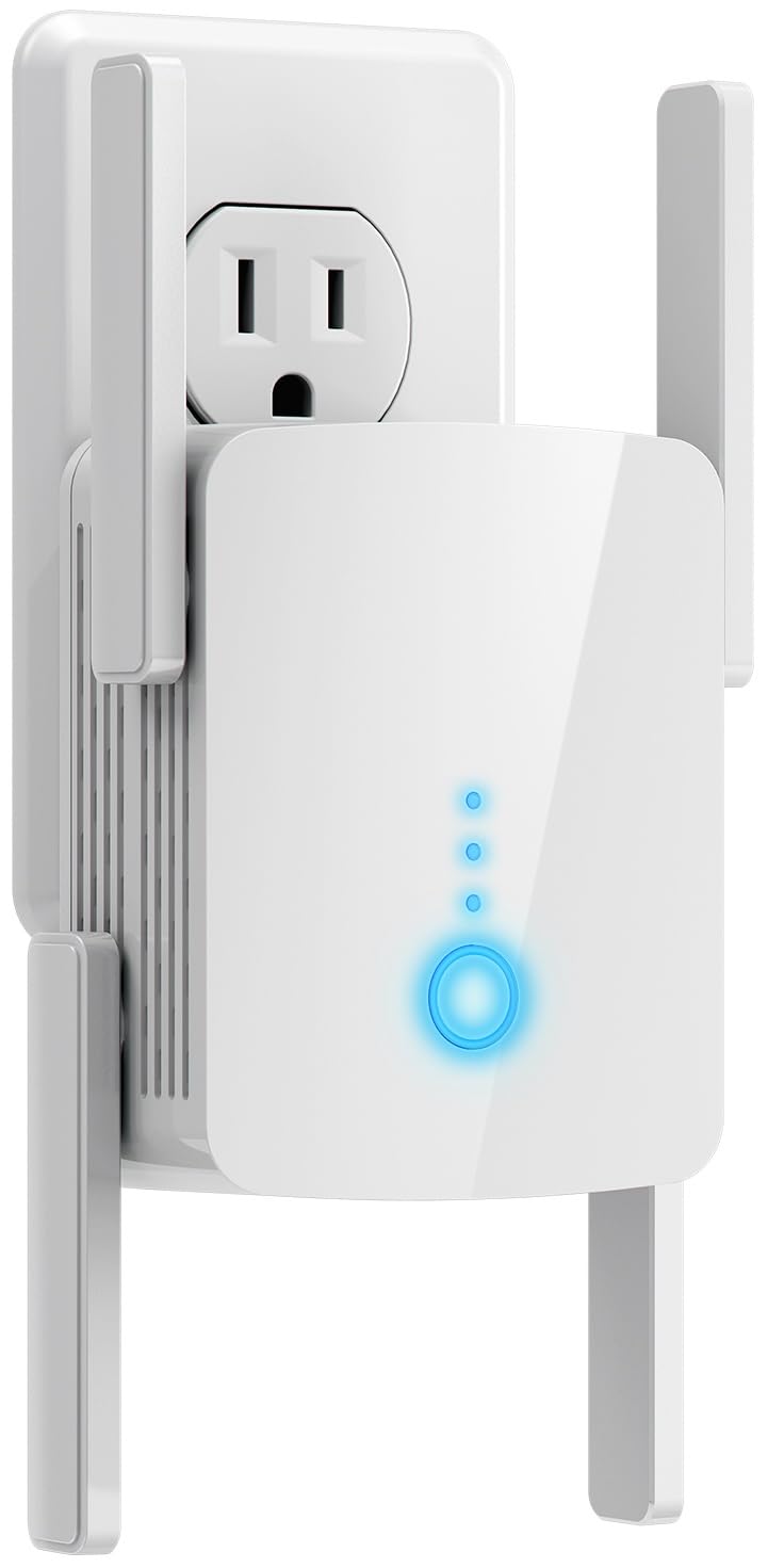 WLM Fastest WiFi Extender Signal Booster for Home - Up to 9000 sq. ft Coverage, Easy Set Up WiFi Repeater Wireless Signal Booster with Ethernet Port, Long Range, Ultra-Stable Router Internet Booster