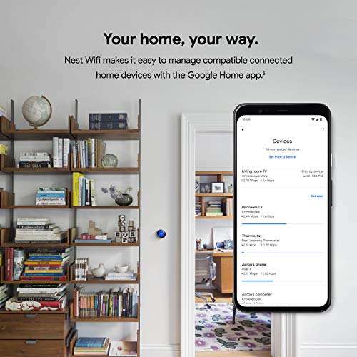 Google Nest Wifi - AC2200 2024 - Mesh WiFi System - Wifi Router - 2200 Sq Ft Covera