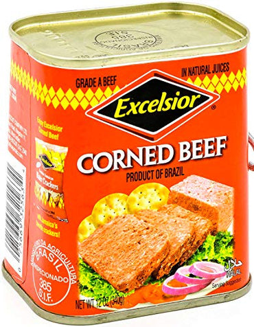 EXCELSIOR Corned Beef in Natural Juices, 12 Ounce (Pack of 4)
