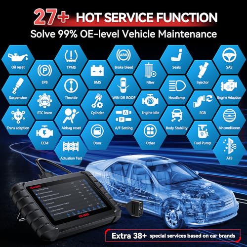 Bidirectional Scan Tool, OBD2 Diagnostic Scanner iCarsoft CR Max (Enhance Version) for All System, 27 Reset+Extra 38 Service-Oil/EPB/BMS/SAS/SRS/ABS etc. Active Test, 4-in-1 Live Graphing,Free Update