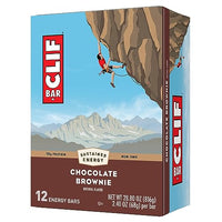 CLIF BAR - Chocolate Brownie Flavor - Made with Organic Oats - 10g Protein - Non-GMO - Plant Based - Energy Bars - 2.4 oz. (12 Pack)