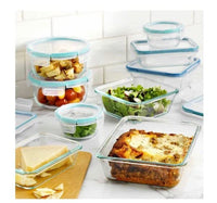 Snapware Pure Pyrex 18-Piece Glass Food Storage Set, 2.6, Clear