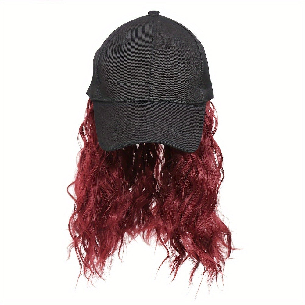 12 Inch Short Wave Baseball Cap Wig With Curly Hair Extension Synthetic Wave Wig Hat For Women Adjustable Baseball Hat Wig