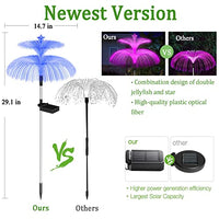 Weepong Solar Garden Lights 3 Pack New Upgraded Solar Outdoor Lights Waterproof 7 Color Changing Double Jellyfish and Star Solar Flower Lights for Christmas Outdoor Yard Garden Decor,Gifts for Women