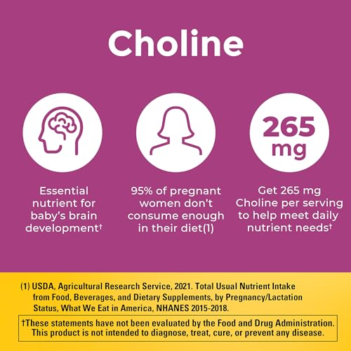 Nature Made Prenatal Vitamin Softgels + Choline Capsules, Folic Acid + DHA + Choline, 60 Prenatal Vitamins for Women, 60 Choline Supplements Capsules, 60 Day Supply