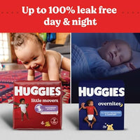 Huggies Size 3 Overnites Baby Diapers: Overnight Diapers, Size 3 (16-28 lbs), 132 Ct (2 Packs of 66)