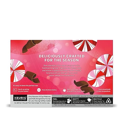 Starbucks K-Cup Coffee Pods, Peppermint Mocha Naturally Flavored Coffee for Keurig Brewers (64 Pods Total)