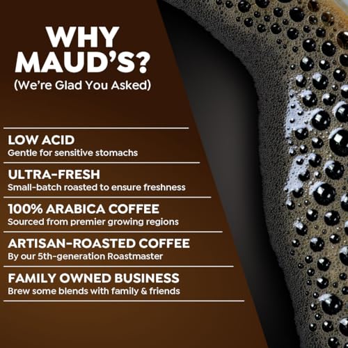 Maud's Decaf Dark Roast Coffee Pods, 100 ct | Decaffeinated Tall, Dark & Handsome Blend | 100% Arabica Dark Roast Coffee | Solar Energy Produced Recyclable Pods Compatible with Keurig K Cups Maker