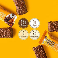 FULFIL Vitamin and Protein Bars, Chocolate Peanut and Caramel, Snack Sized Bar with 15 g Protein and 8 Vitamins Including Vitamin C, 12 Count