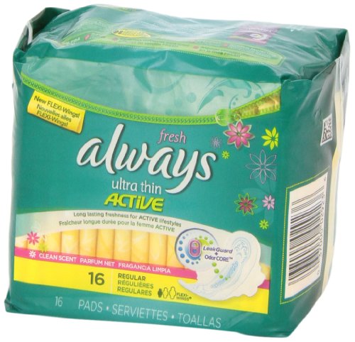 Always Ultra Thin, Size 2, Super Pads With Wings, Unscented, 16 Count