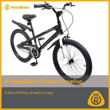 Royalbaby Freestyle Kids Bike 20 Inch Wheel Bicycle Teens BMX with Dual Hand Brakes Kickstand Boys Girls Ages 6-10 Years, Black