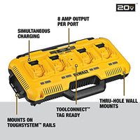 DEWALT 20V MAX* Charger, 4-Port, Rapid Charge (DCB104) , Black/Yellow