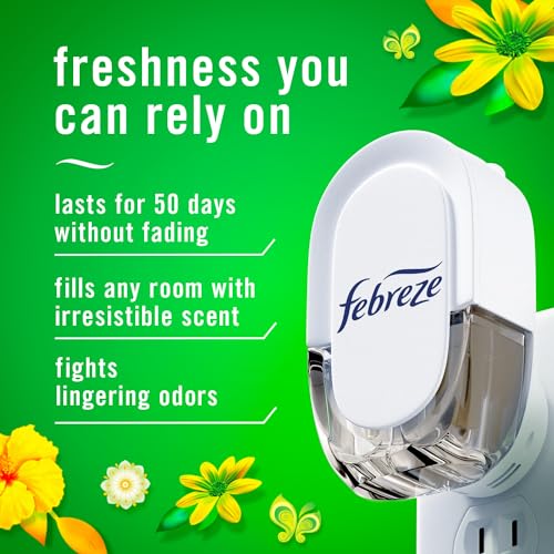 Febreze Odor-Fighting Fade Defy PLUG Air Freshener Refill, Gain Original Scent, (5) .87 fl. oz. Oil Refills & 1 Warmer