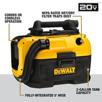 DEWALT 20V MAX Cordless Wet/Dry Vacuum, Compact Shop Vacuum, Tool Only (DCV581H)