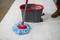 SIMPLI-MAGIC Spin Mop and Bucket with Wringer Set, Mop Bucket Cleaning System with Foot Pedal, 360°Rotation, 3 Microfiber Mop Heads