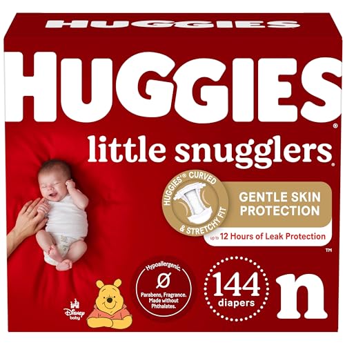 Huggies Newborn Diapers, Little Snugglers Newborn Diapers, 144 Count