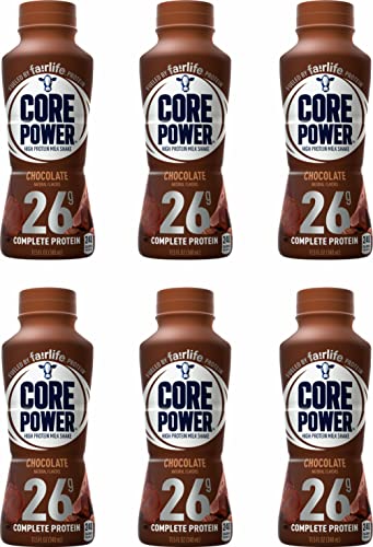 Fairlife Core Power High Protein Milk Shake, Natural Flavor Ready to Drink Protein Shake, The best Chocolate Protein Shakes,14 fl oz , 26gm (Chocolate flavor, Pack of 6 Bottles) protein, fairlife chocolate milk,