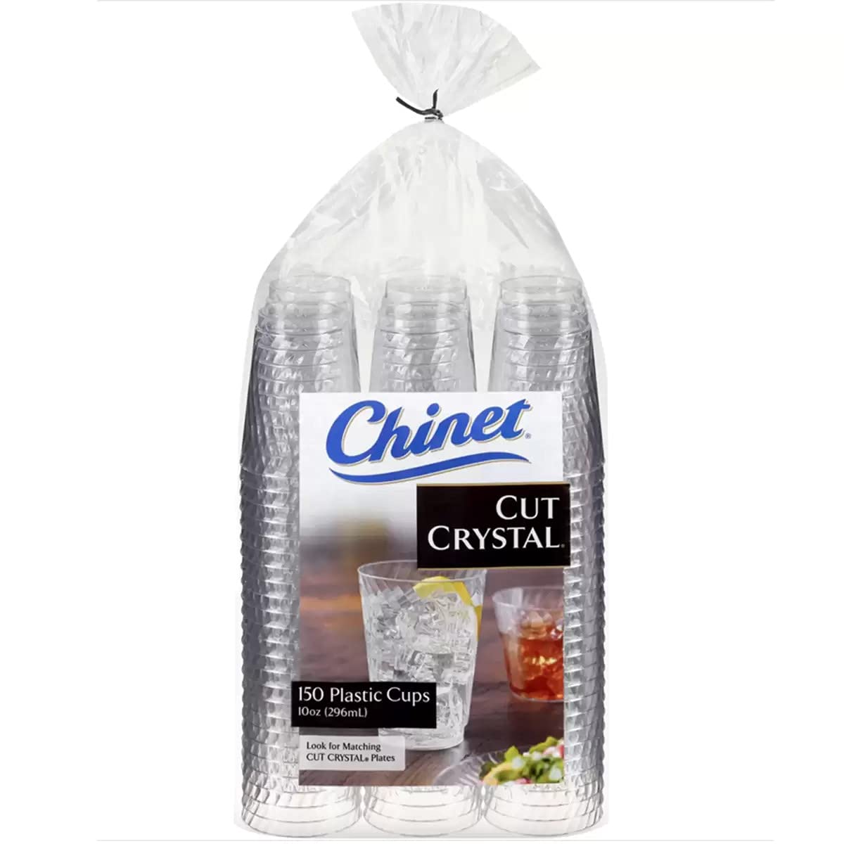 Chinet Chinet Cut Crystal 10 Ounce Plastic Cups (150Count),, ()