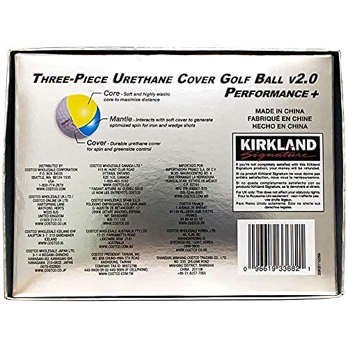 Kirkland Signature Three-Piece Urethane Cover Golf Ball v2.0, 1 Dozen, 12 Count, White