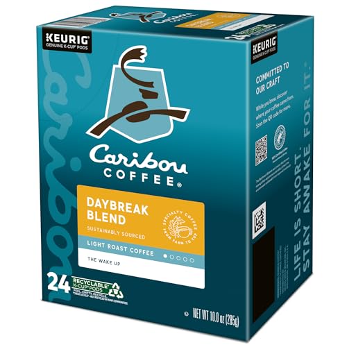 Caribou Coffee Daybreak Morning Blend, Keurig Single-Serve K-Cup Pods, Light Roast, 96 Count (4 Packs of 24)