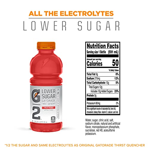 Gatorade G2 Thirst Quencher, Fruit Punch, 20 Fl Oz Bottles, 8 Pack